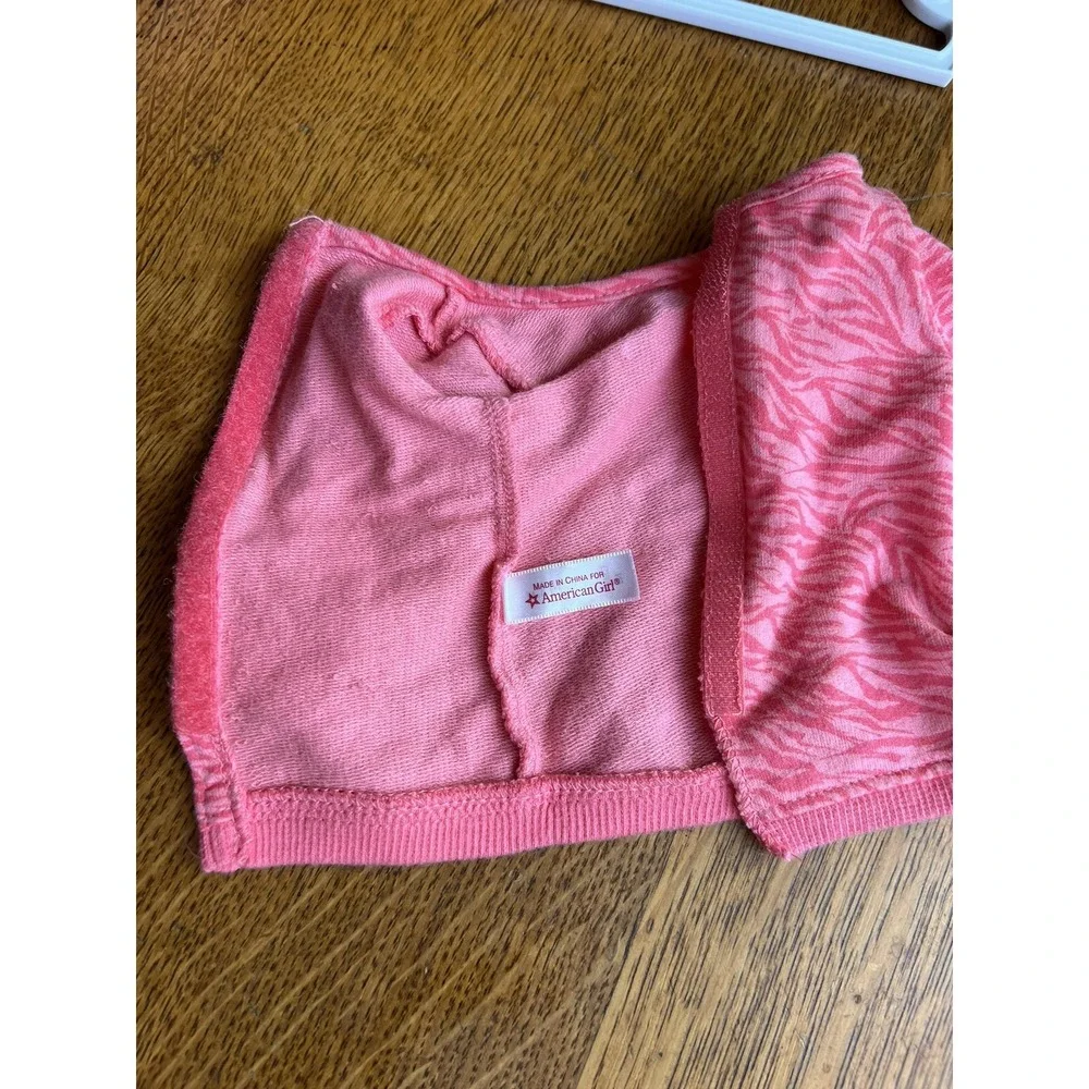 American Girl Doll Coral Cutie Top Shirt Tunic Only Zebra‎ Stripes Silver Studs